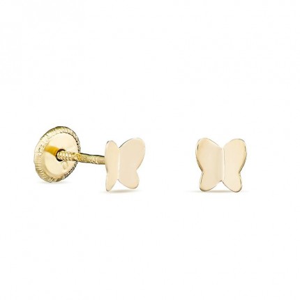 Brincos borboleta 2 tons em ouro amarelo 18K
