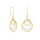 Pendientes de oro amarillo 9K rodiado 5 aros