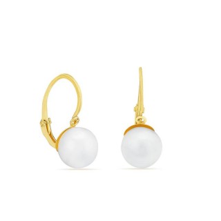 Pendientes de oro amarillo 9K con perla 6 mm