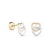 Pendientes de oro amarillo de 18K 2 corazones entrelazados