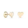 Pendientes de oro amarillo de 18K corazón cierre de rosca