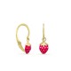 Pendientes de oro amarillo de 18K fresas esmaltadas