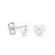 Pendientes corazón de oro blanco de 18K con circonita