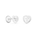 Pendientes corazón calado de oro blanco de 18K con circonita