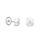Pendientes trébol de oro blanco de 18K con circonita central
