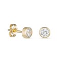 Brincos em ouro amarelo 18K com zircónia chaton