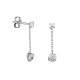Pendientes de oro blanco de 18K cadena con circonitas