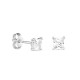 Brincos em ouro branco 18K com zircónia 3 x 5 mm