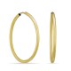 Pendientes de aro de oro amarillo 18 K tubo liso de 35mm con cierre oculto