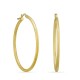 Brincos argola em ouro amarelo 18K tubos lisos de 35mm con fecho de clic