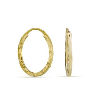 Brincos argola em ouro amarelo 18K tubo de 10 mm lapidado