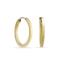 Pendientes de aro de oro amarillo 18 K planos lisos de 18 mm