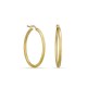 Brincos argola de tubo em ouro amarelo 18K lisos de 25mm