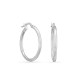 Pendientes de aro de oro blanco 18K tubo liso de 20 mm