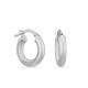 Brincos argola de tubo em ouro branco 18K lisos de 8 mm