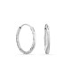 Pendientes de aro de oro blanco 18K lapidado tubo de 10 mm