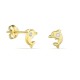 Pendientes delfines de oro amarillo 18 K cirita central