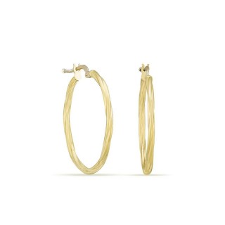 Brincos de argola 25 mm em ouro amarelo 18K entrelaçados