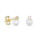 Pendientes Tu y Yo de oro amarillo 18 K con circonita 4 mm