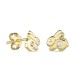 Brincos de coelho em ouro amarelo 18K com zircónia central
