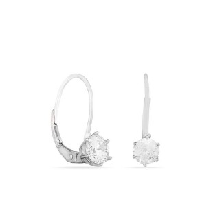 Brincos de argola 15 mm em ouro branco 18K com zircónias