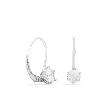 Brincos de argola 15 mm em ouro branco 18K com zircónias