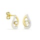 Brincos em ouro amarelo 18K rodiado com zircónias