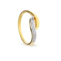 Anel em ouro amarelo 9K com diamantes de 0.02 ct