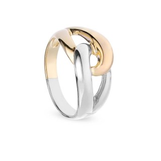 Anel banhado a ouro amarelo com entrelaçados