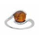 Anillo de plata ambar redondo