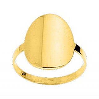Anel folheado a ouro oval