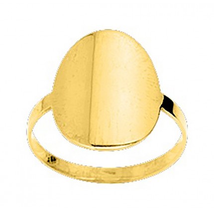 Anillo bañado en oro ovalado
