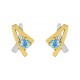 Pendientes de oro bicolor 9K con topacio