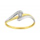 Anel em oro bicolor 9k com diamante