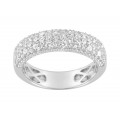 Anillo de oro blanco blanco diamantado con circonita