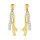 Brincos em ouro bicolor com 3 espirais e zircónia