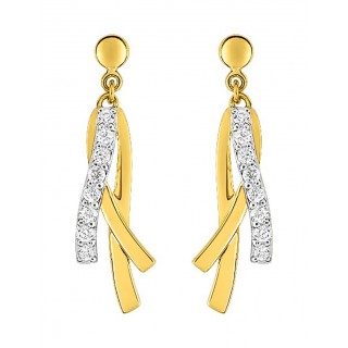 Brincos em ouro bicolor com 3 espirais e zircónia