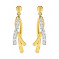 Brincos em ouro bicolor com 3 espirais e zircónia