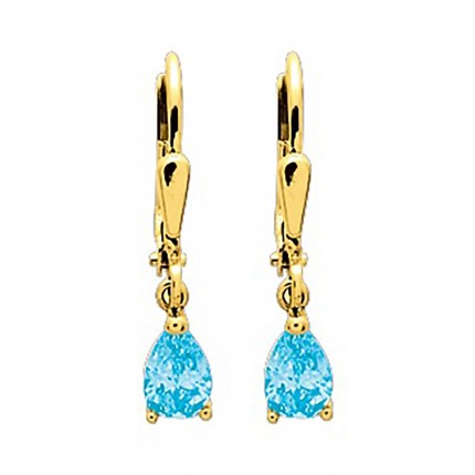Pendientes de oro amarillo 9K con topazio pera