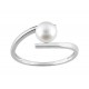 Anillo de oro blanco 9K con perla de 6MM