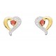 Pendientes de oro bicolor 9K con corazón