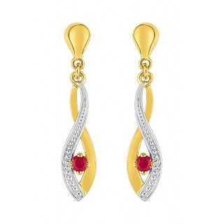 Pendientes de oro amarillo 9K con lagrima de circonita