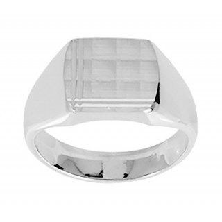 Anillo de plata cuadrado mate