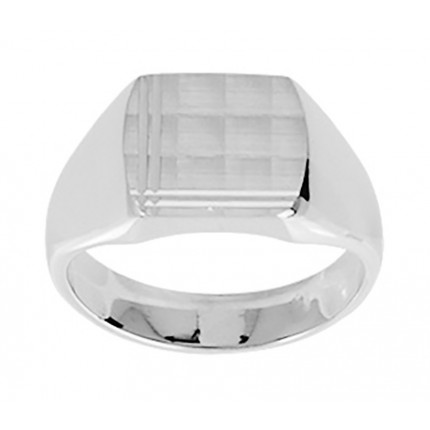 Anillo de plata cuadrado mate