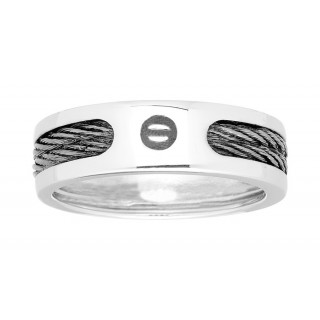 Anillo de plata para hombre con cordón