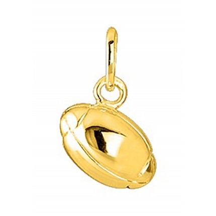 Pendente folheada a ouro amarelo com bola de rugby