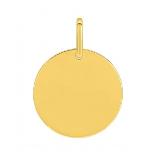 Colgante bañado en oro amarillo con chapa para grabar de 15MM