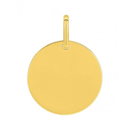 Colgante bañado en oro amarillo con chapa para grabar de 15MM