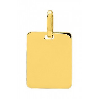 Pendente folheada a ouro amarelo com placa quadrada
