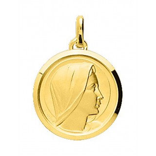 Pendente folheada a ouro com medalha da virgem